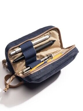 Lochby Mini Venture Waxed Canvas Pouch Nautical Blue